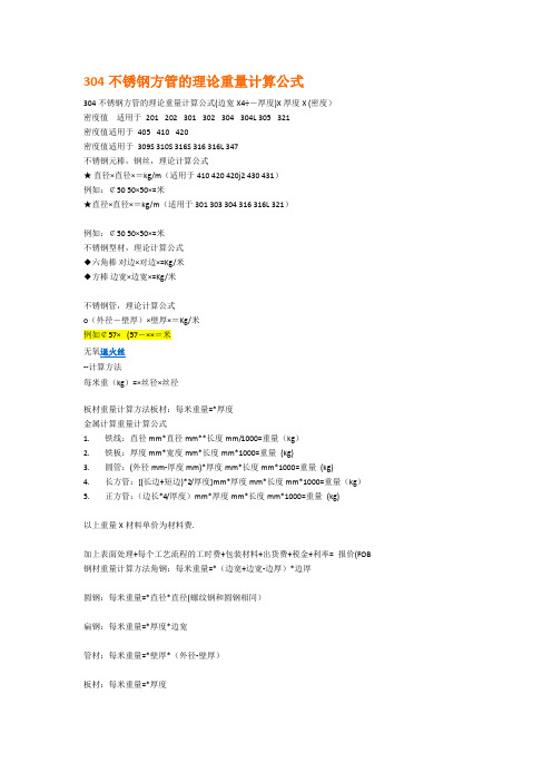 304不銹鋼管理論重量(圖2)